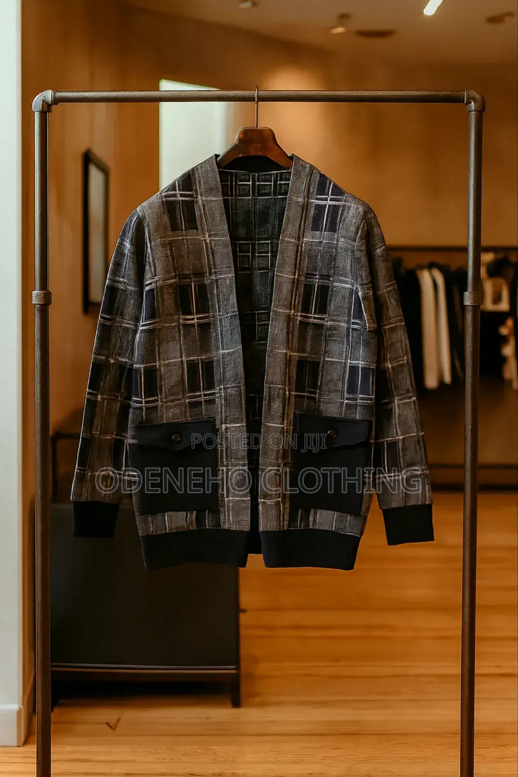 Checked Cardigan