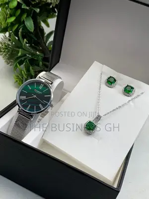Ladies Watch With Earring and Necklace