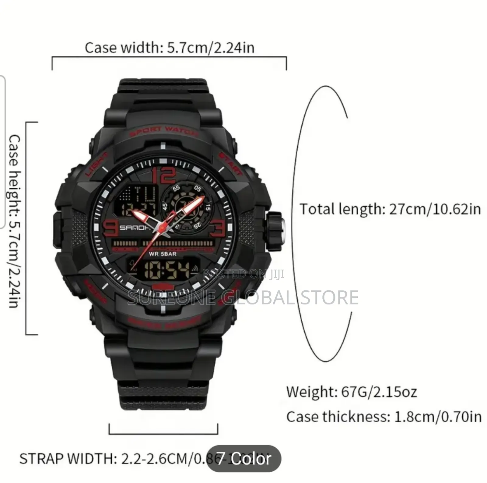 Sanda Men's Athletic Timepiece - Versatile With Led Screen, Date