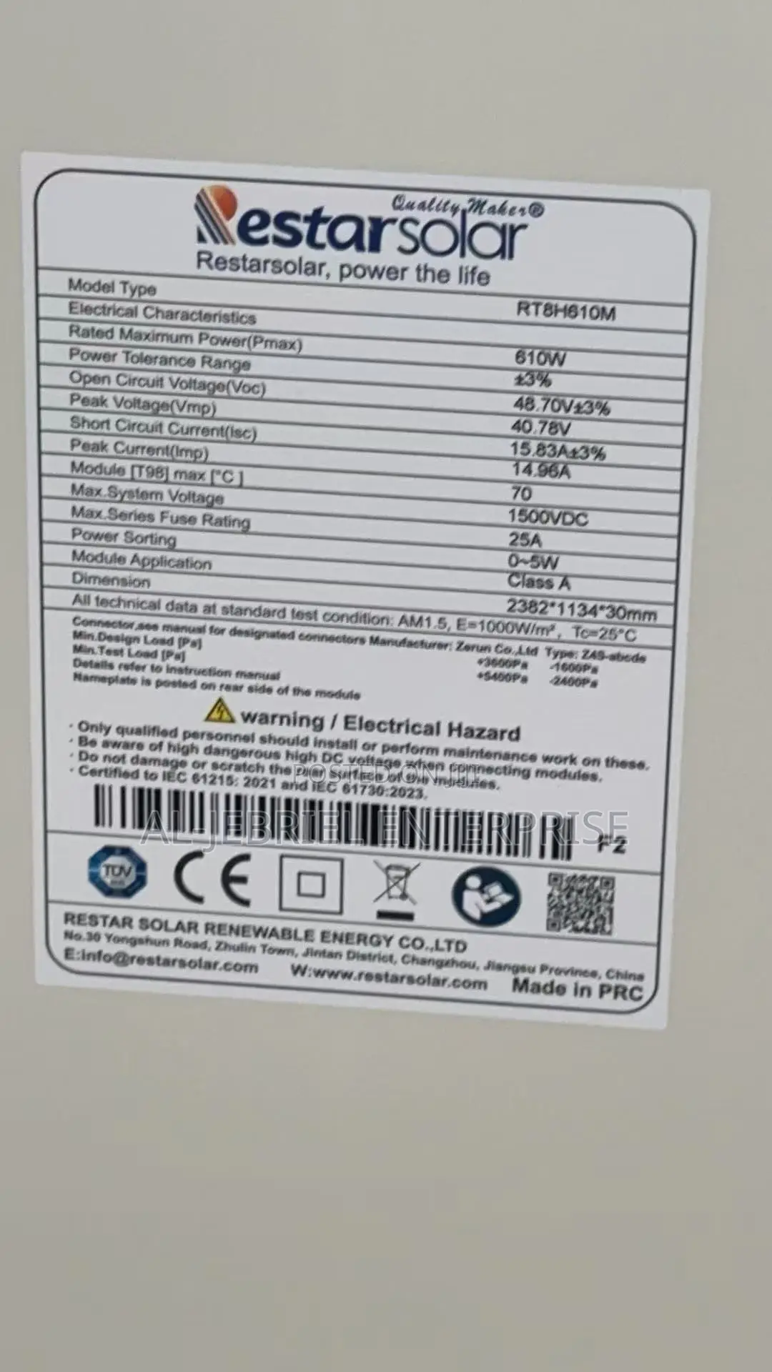 Solar Panel 610w