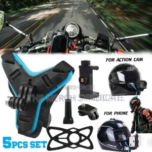 5in1 Motovlog Pov Motorcycle Helmet Chin Camera Phone Strap Mount