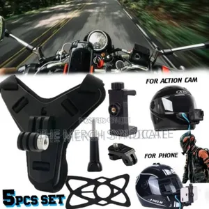 5in1 Motovlog Pov Motorcycle Helmet Chin Camera Phone Strap Mount