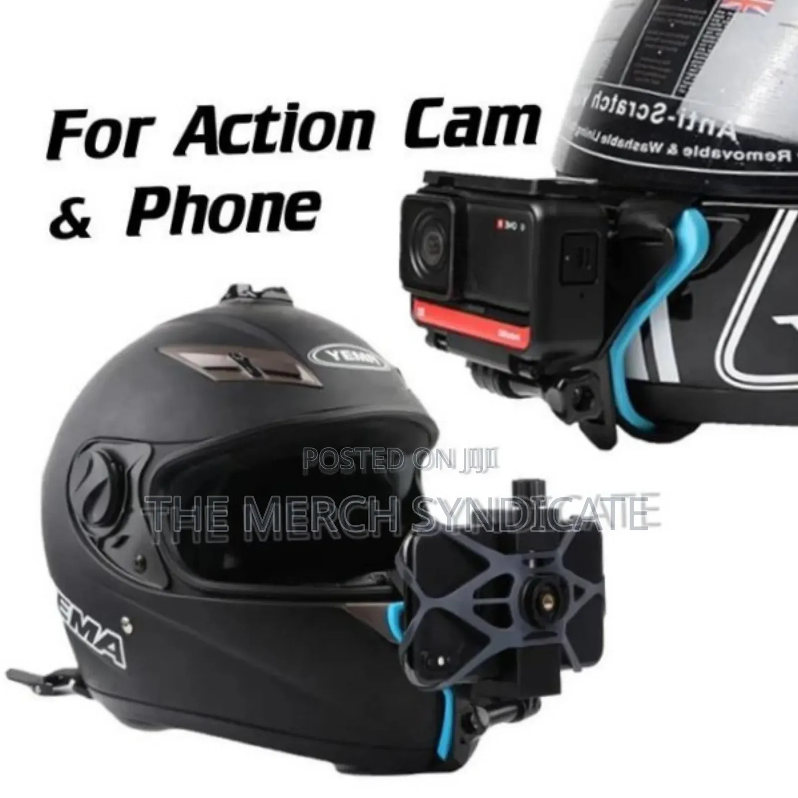 5in1 Motovlog Pov Motorcycle Helmet Chin Camera Phone Strap Mount