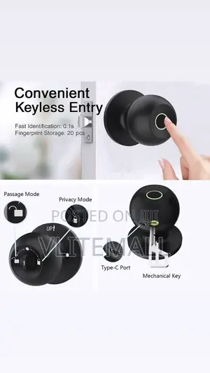 Smart Fingerprint Home Security Ble App Keyless Door Lock Es807