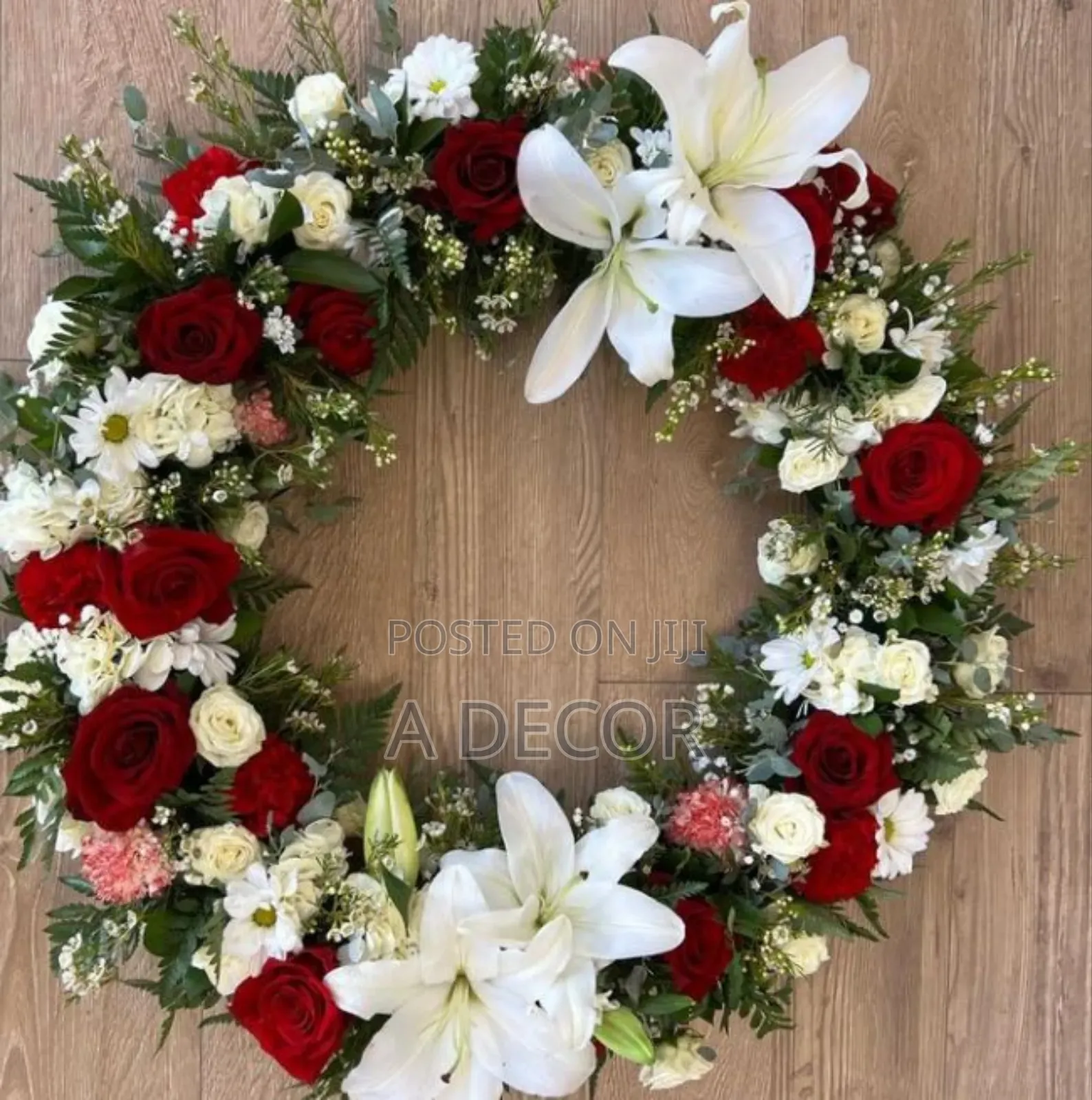 Funeral Wreath and Flower Arrangement