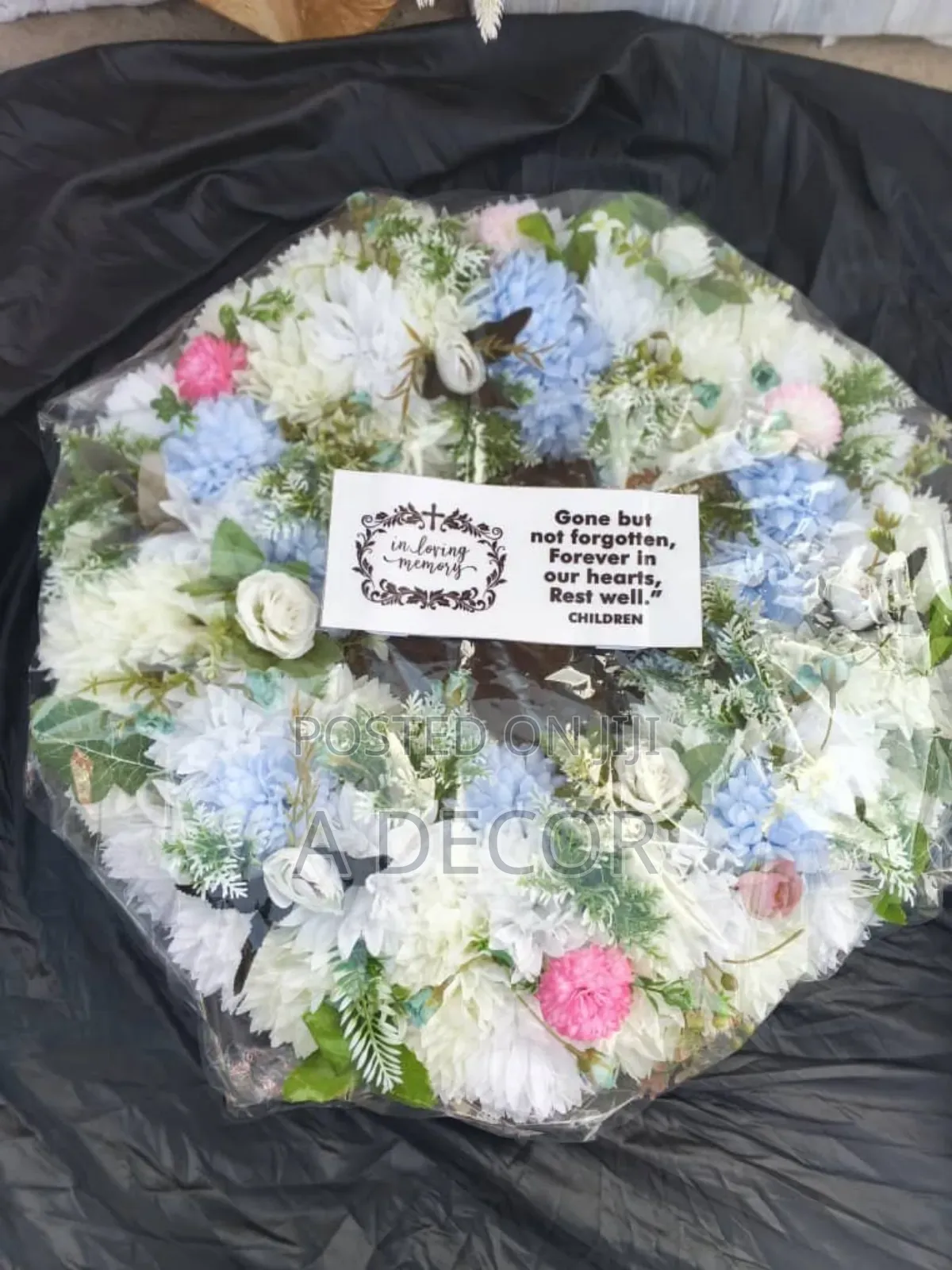 Funeral Wreath and Flower Arrangement