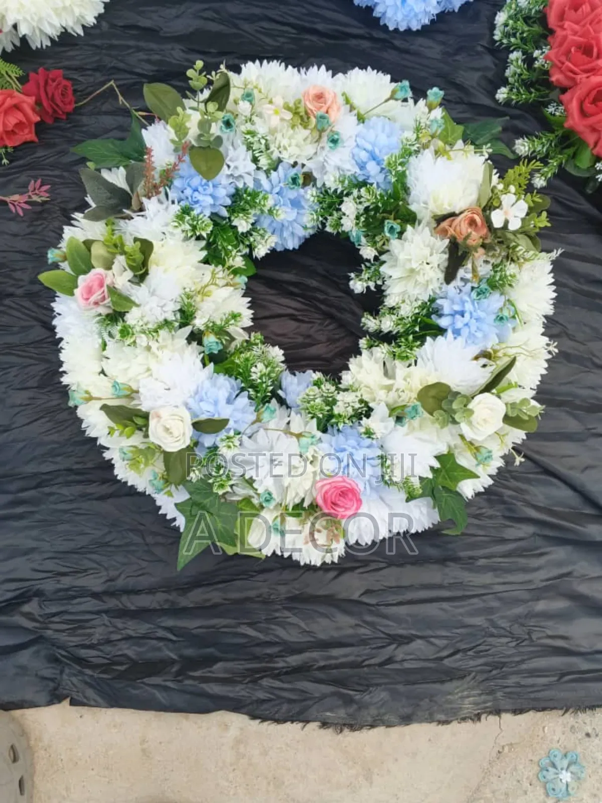 Funeral Wreath and Flower Arrangement