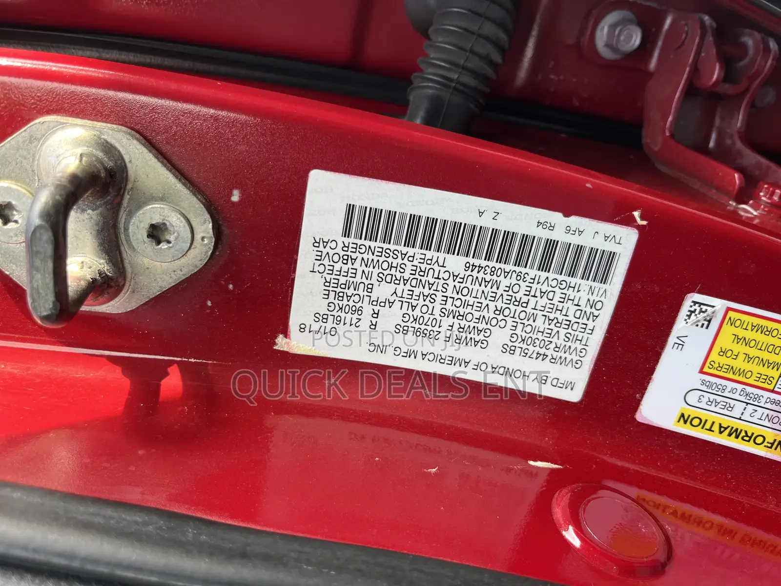 Honda Accord Sport 2018 Red