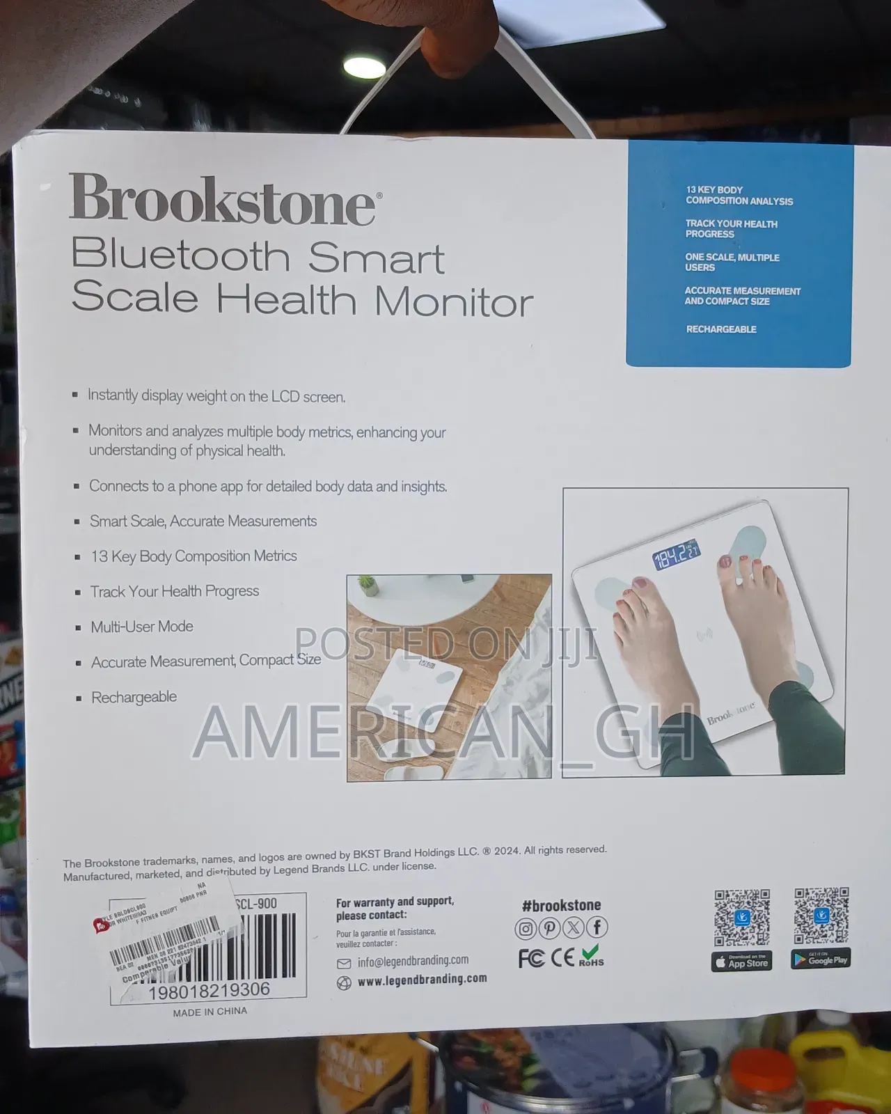 Brookstone Bluetooth Smart Scale Health Monitor