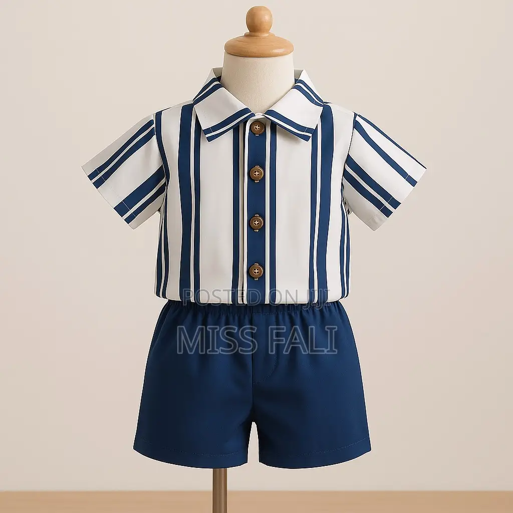 2pcs Striped Shirt With Shorts Set. 9-12months
