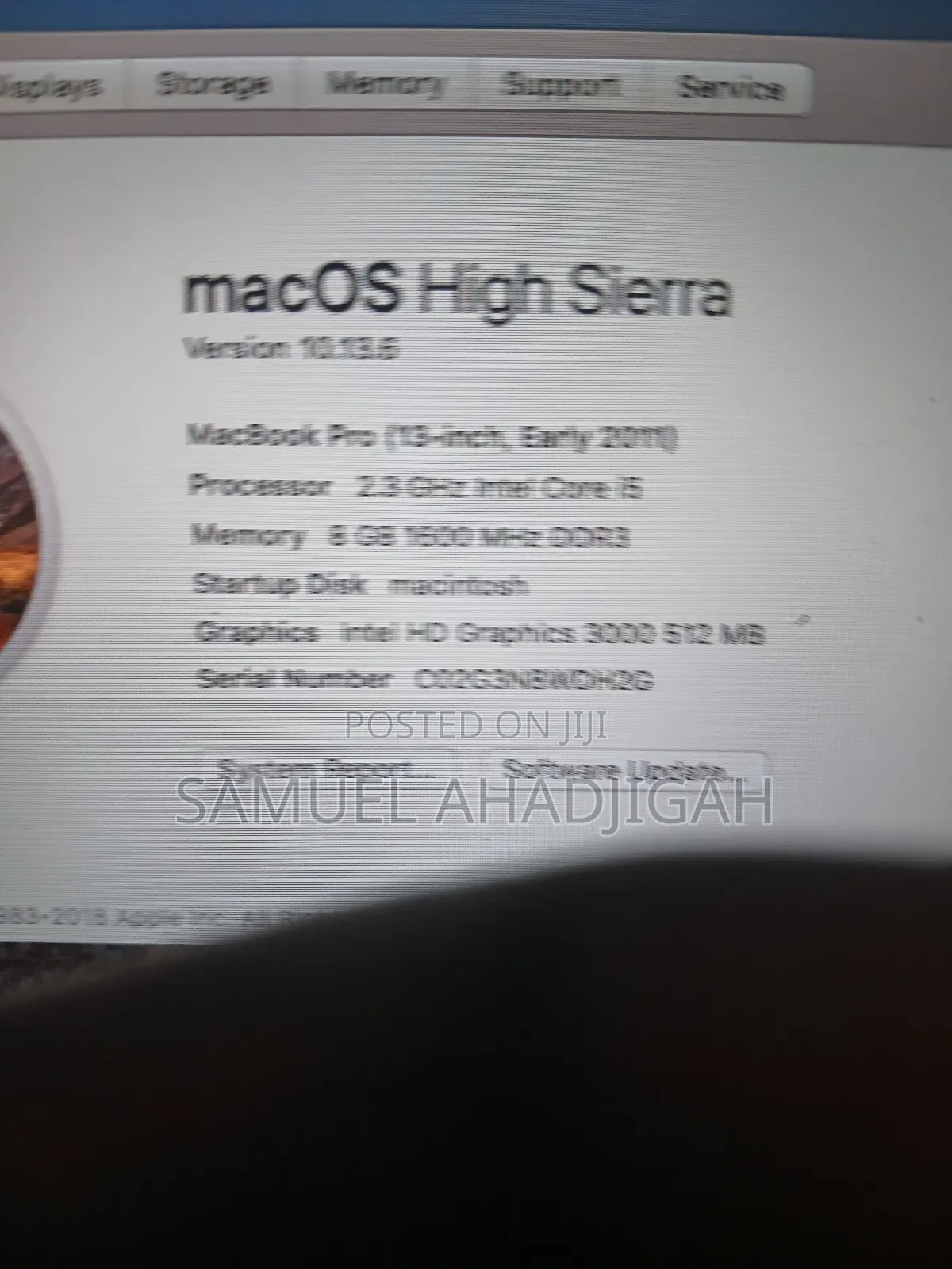 Laptop Apple MacBook 2011 8GB Intel Core I5 SSD 128GB