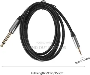 5m Braided Anti Rust 6.5mm To 3.5mm Gold Plated Audio Cable