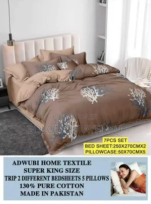 Quality 2 Different Bedsheets With 5 Pillows Cases