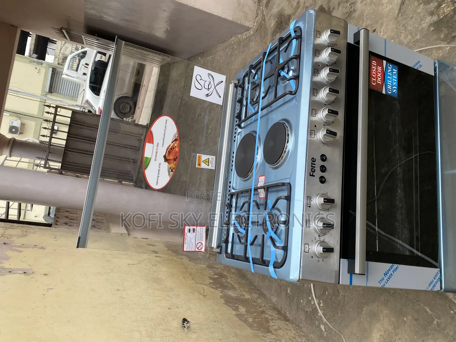 Safest Ferre 4gas 2electric Gas Cooker Oven and Grill