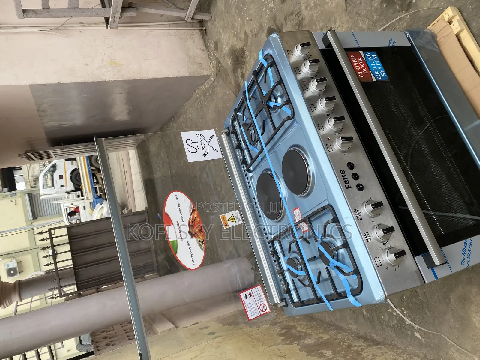 Much Quality Ferre 4gas 2electric Gas Cooker Oven and Grill