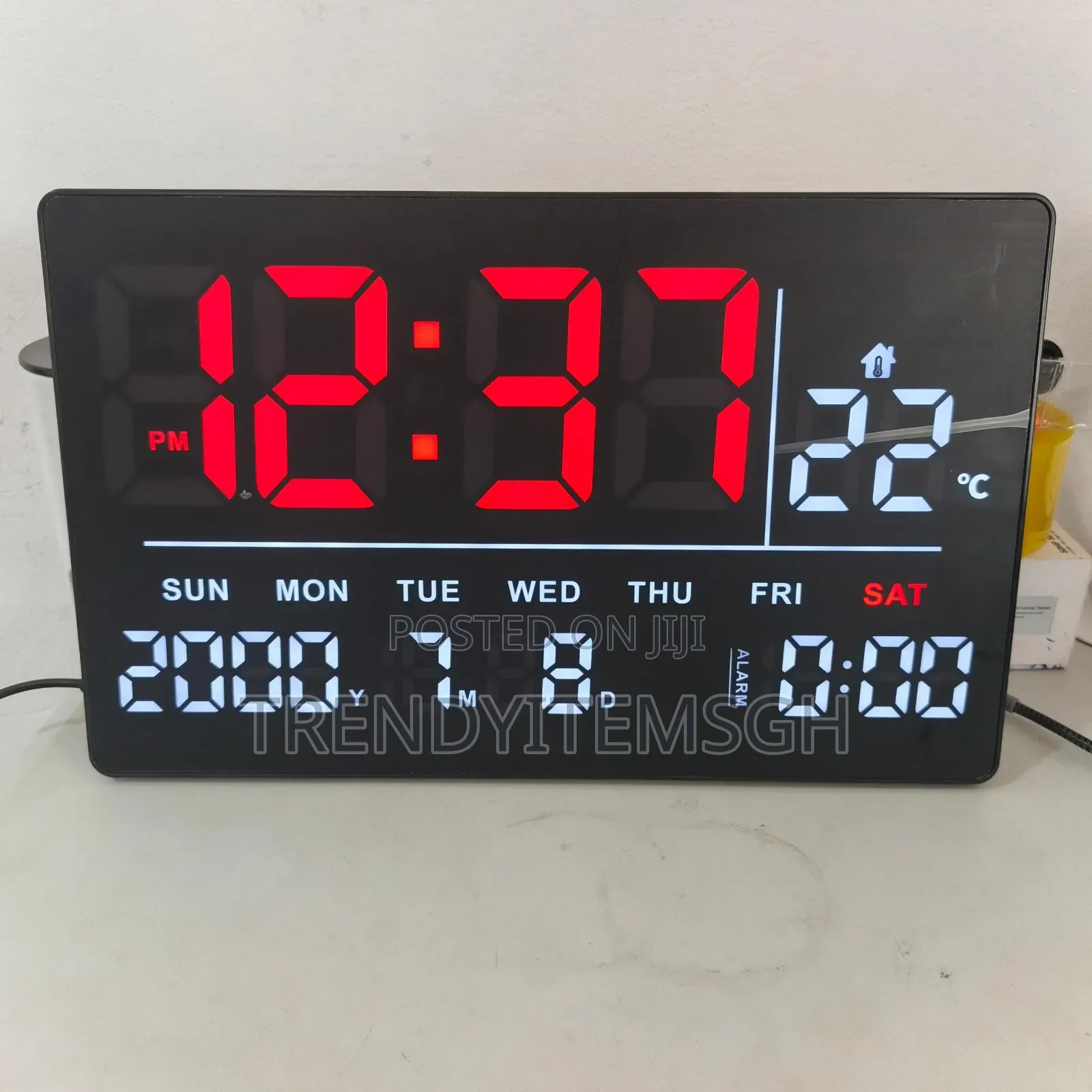 Led Digital Alarm Wall Clock With Adjustable Brightness