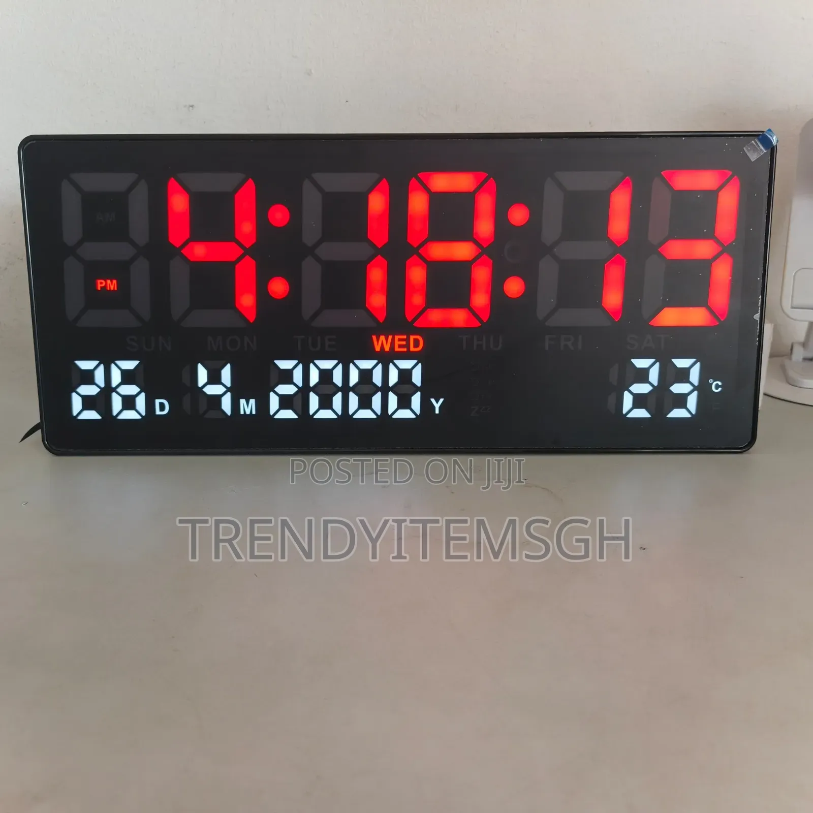 Wall Mounted Led Digital Date Time Alarm Temperature Wall Clock