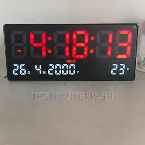 Wall Mounted Led Digital Date Time Alarm Temperature Wall Clock