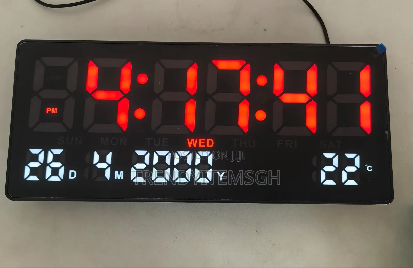 Wall Mounted Led Digital Date Time Alarm Temperature Wall Clock