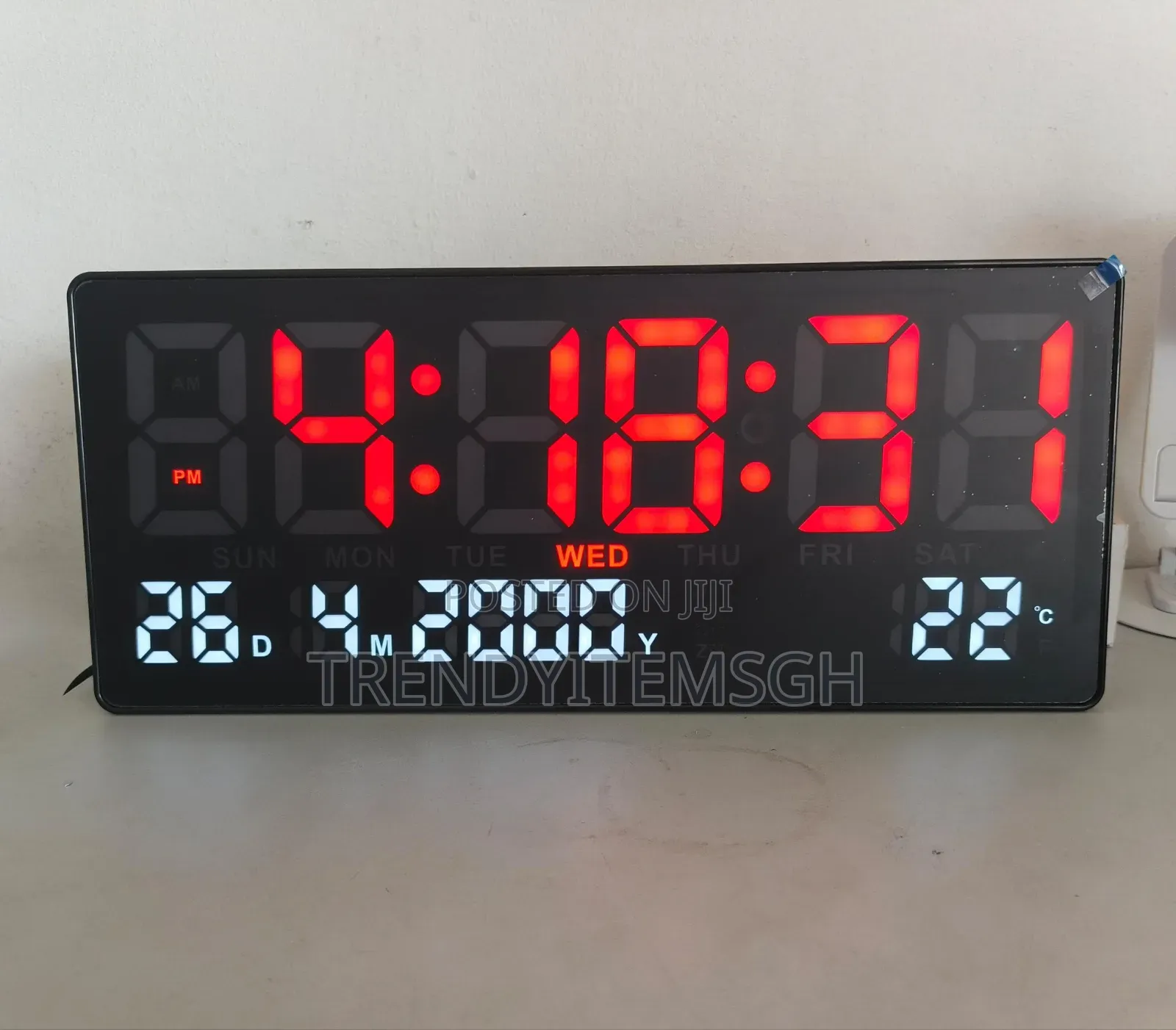 Wall Mounted Led Digital Date Time Alarm Temperature Wall Clock