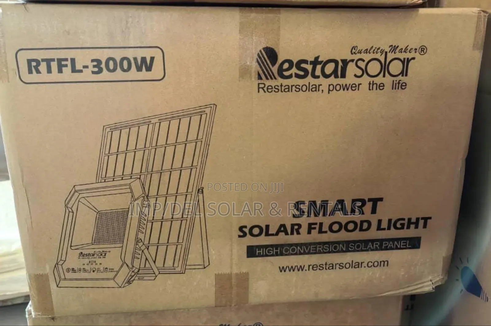 300w Solar Led Floodlight With Panel, Remote Control, Timer Functions