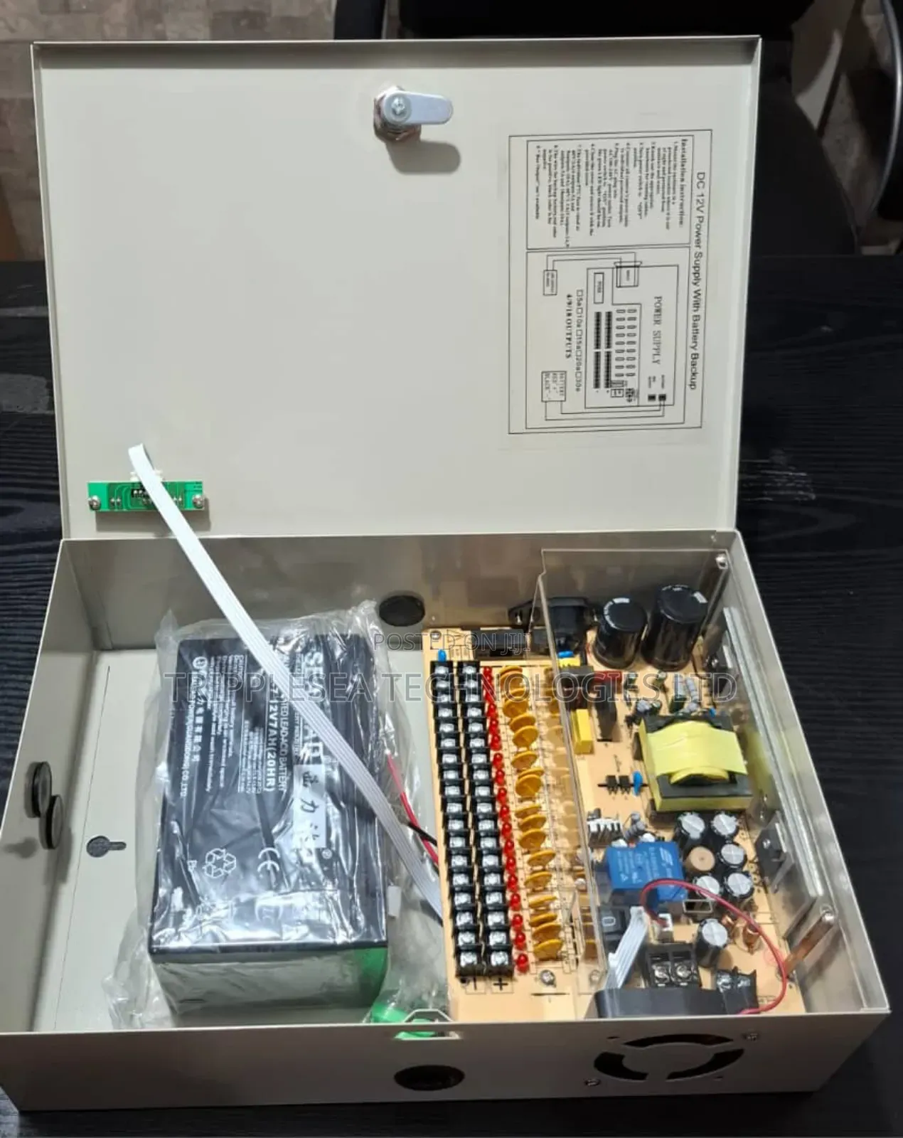 CCTV Power Supply 12v-30a + Battery + Case