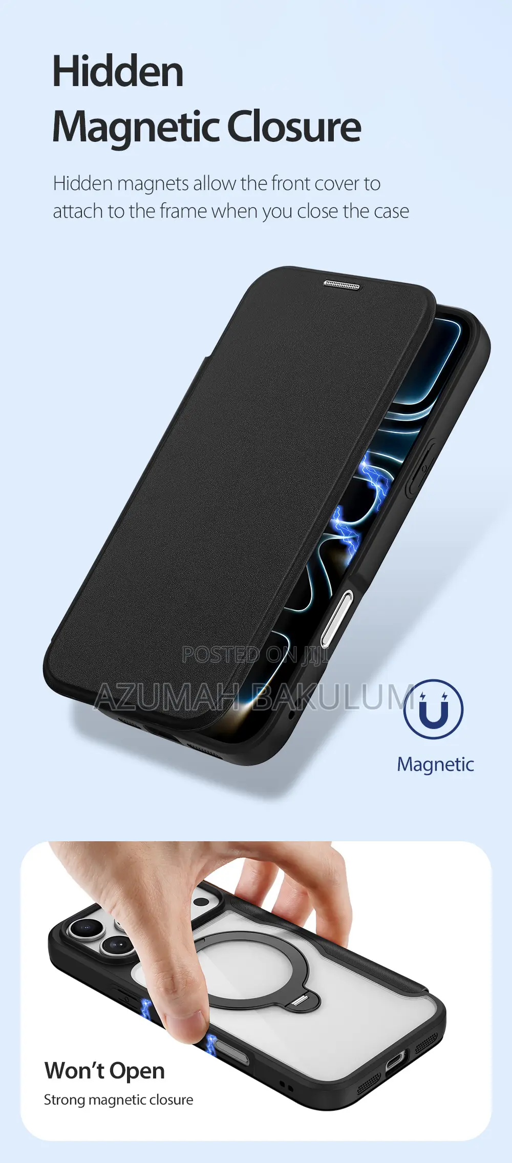 17 Pro Max | 17 Pro Folio Ring Stand Magnetic Flip Cover