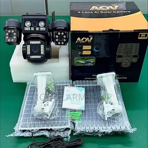 Solar Power Panel 4lens PTZ Monitoring