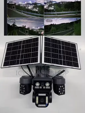 Solar Power Panel 4lens PTZ Monitoring