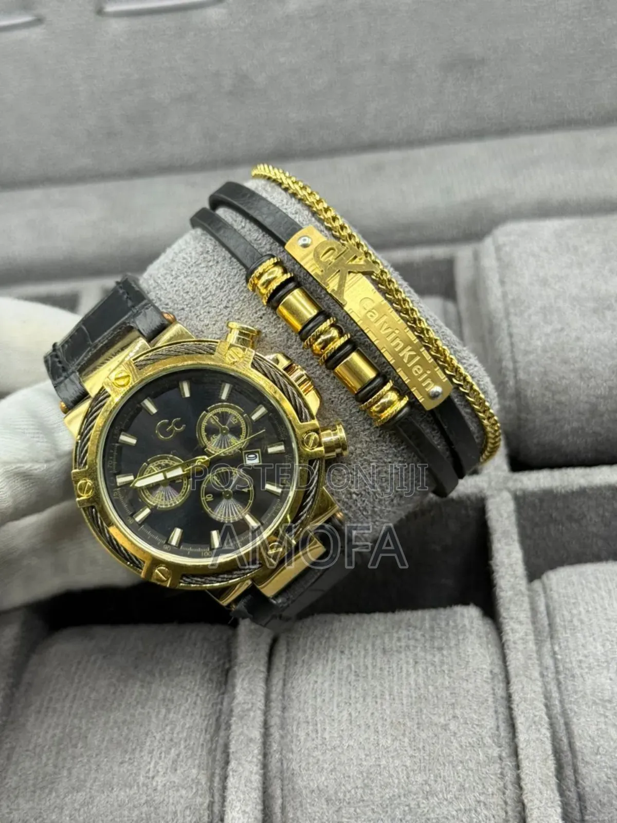 Leather Watch and Bracelet