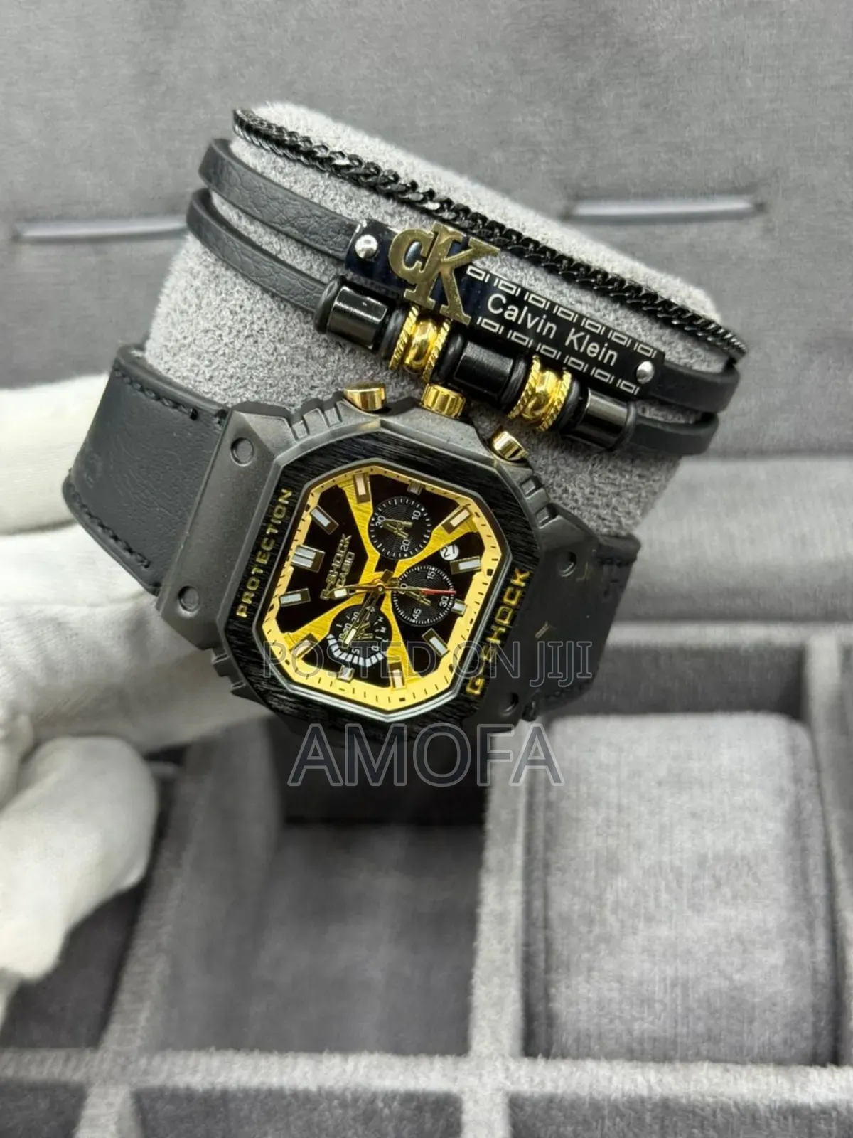 Leather Watch and Bracelet