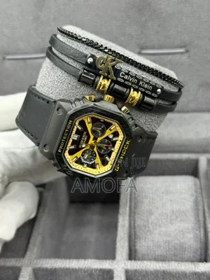 Leather Watch and Bracelet