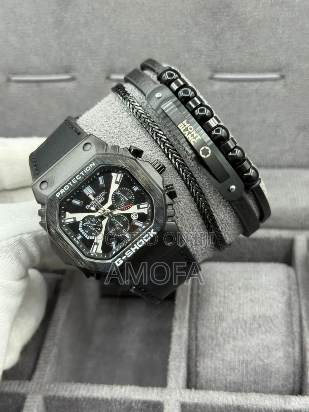 Leather Watch and Bracelet