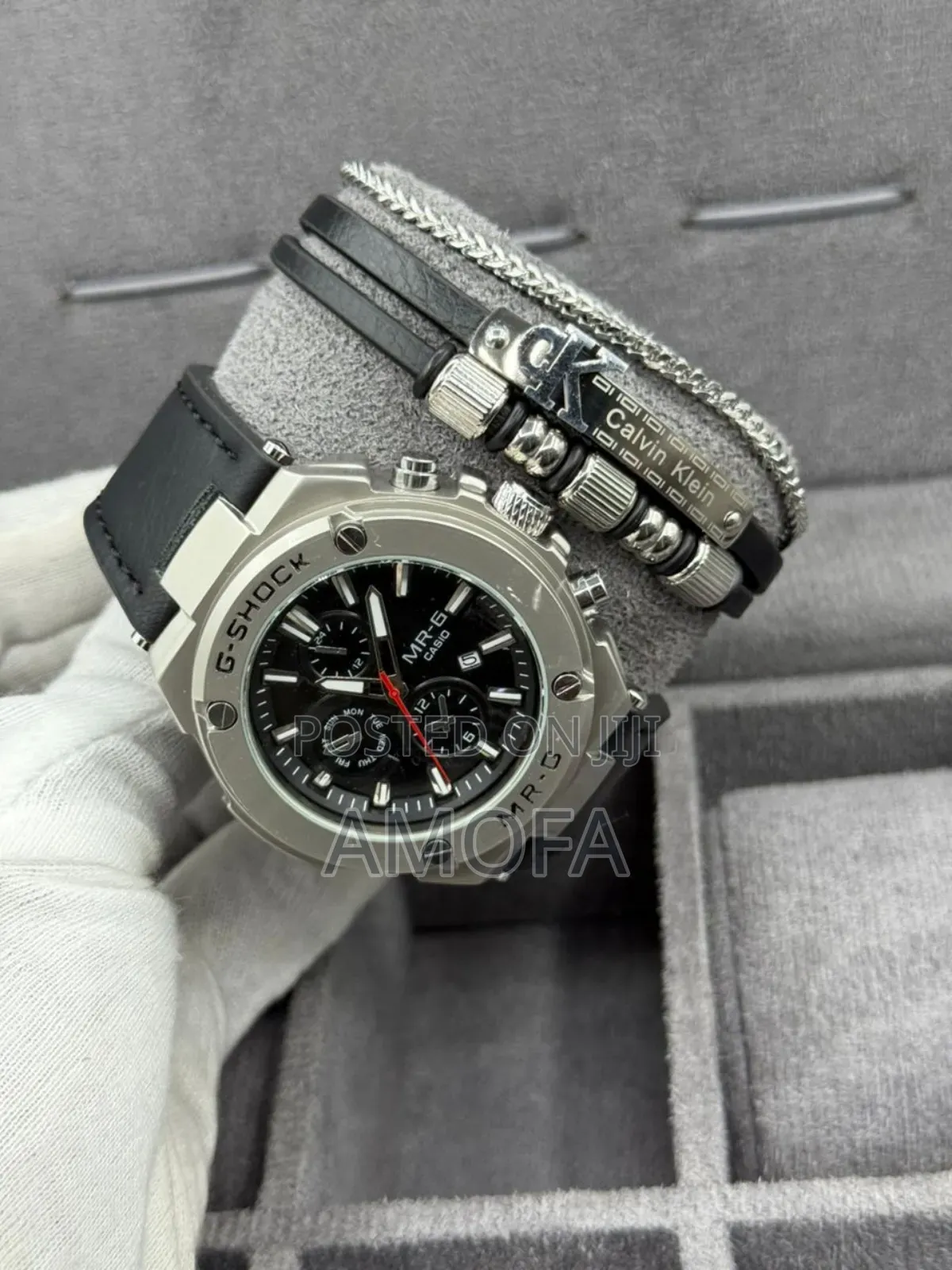 Leather Watch and Bracelet