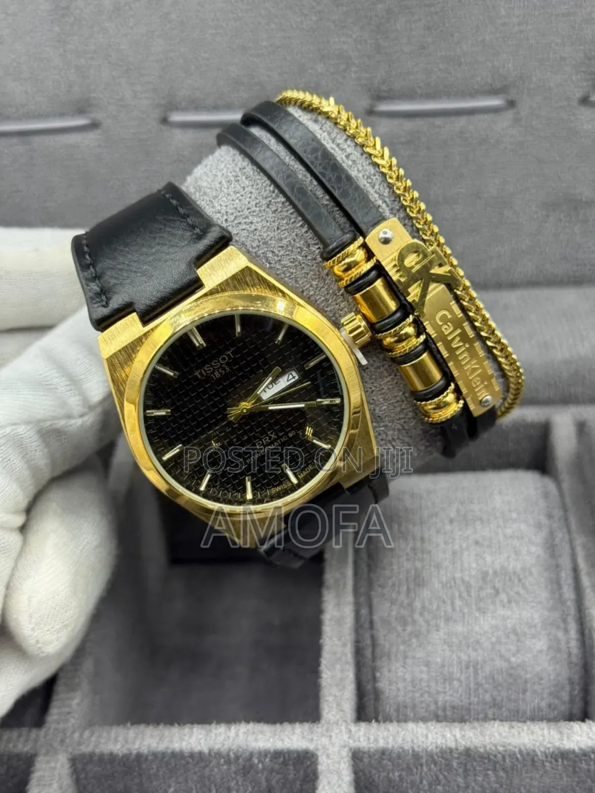 Leather Watch and Bracelet