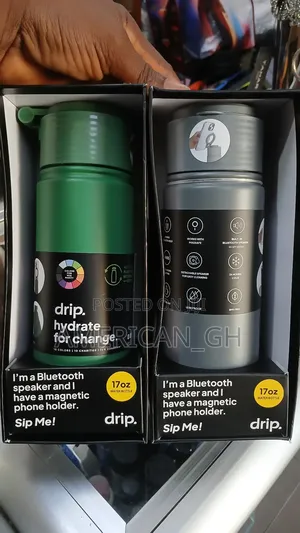 Drip 17oz Water Bottle Bluetooth Speaker With Phone Holder