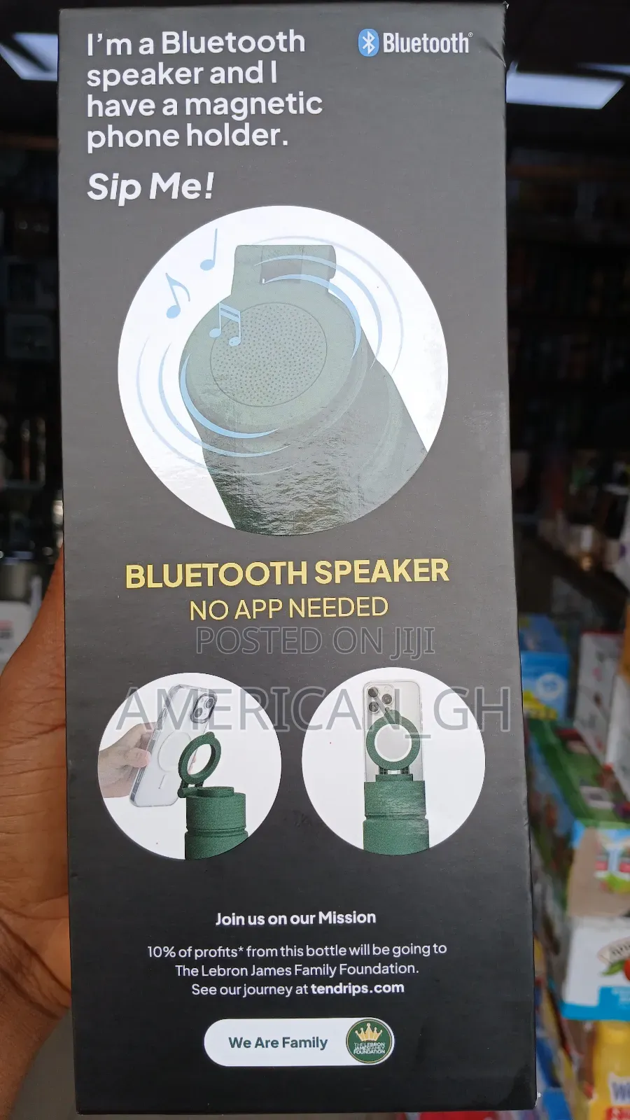 Drip 17oz Water Bottle Bluetooth Speaker With Phone Holder