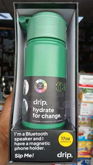 Drip 17oz Water Bottle Bluetooth Speaker With Phone Holder