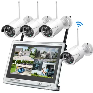 4channel NVR Wireless CCTV Cameras With 10inch Monitor Screen