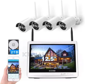 4channel NVR Wireless CCTV Cameras With 10inch Monitor Screen