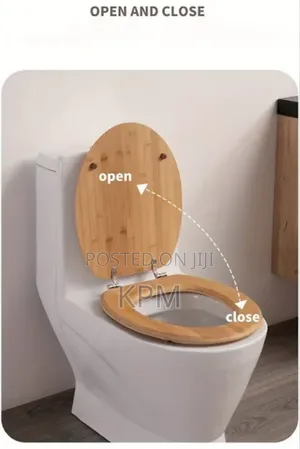 Round Elongated Wooden Toilet Seat Cover