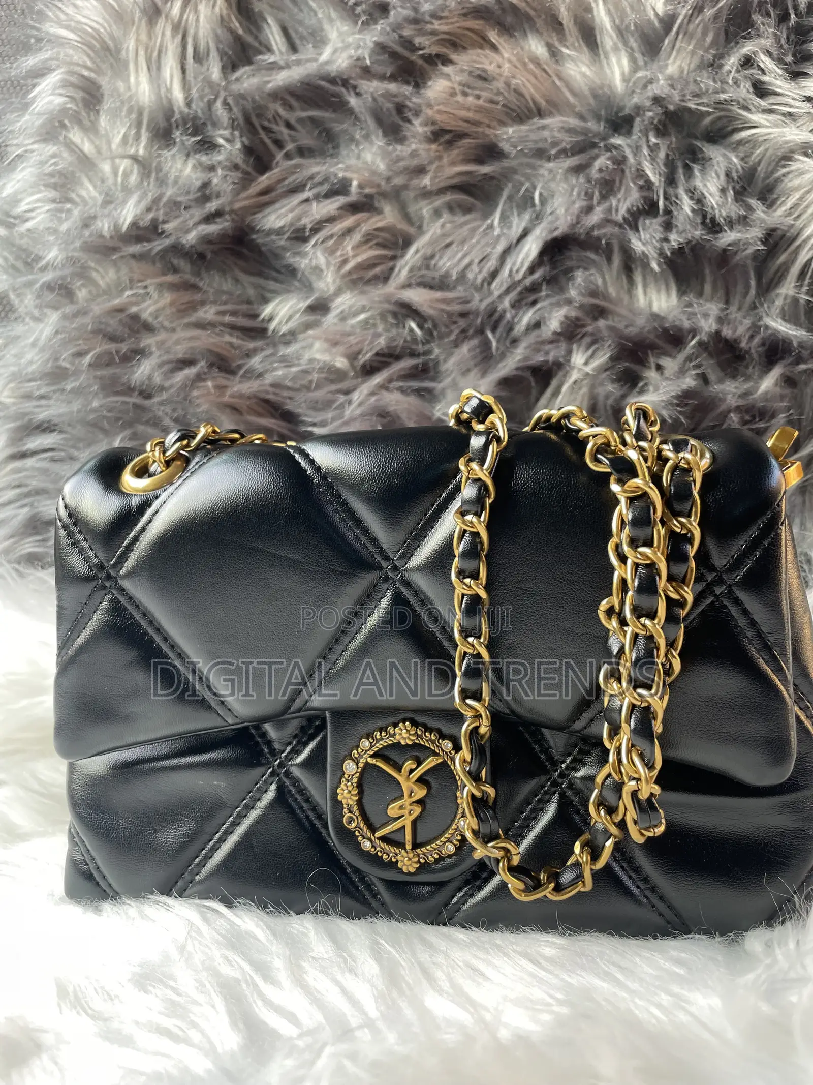 Black Quilted Leather Shoulder Bag