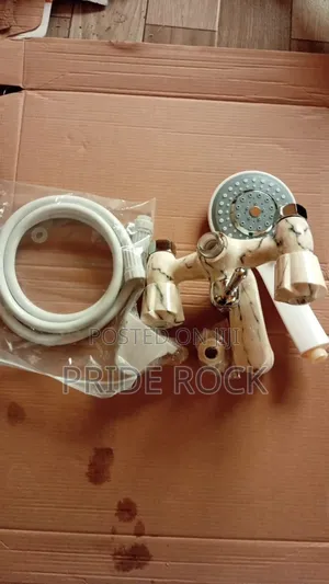 Plastic Telephone Shower Tap, Black and White, Anti Rust