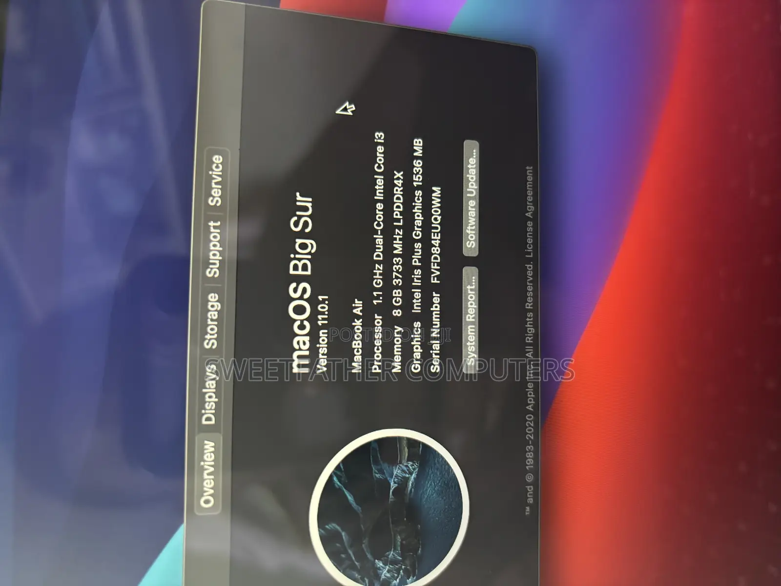 Laptop Apple MacBook Air 2020 8GB Intel Core i3 SSD 128GB