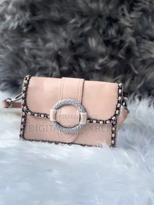 Pink Faux Leather Crossbody Bag