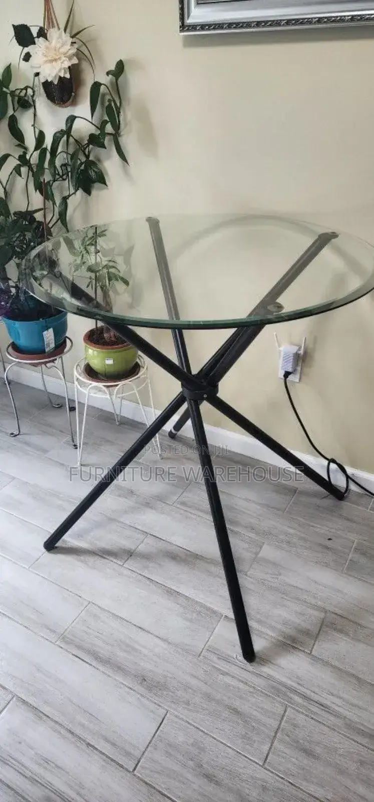 Home Centre Trixia 4-Seater Glass Top Dining Table I