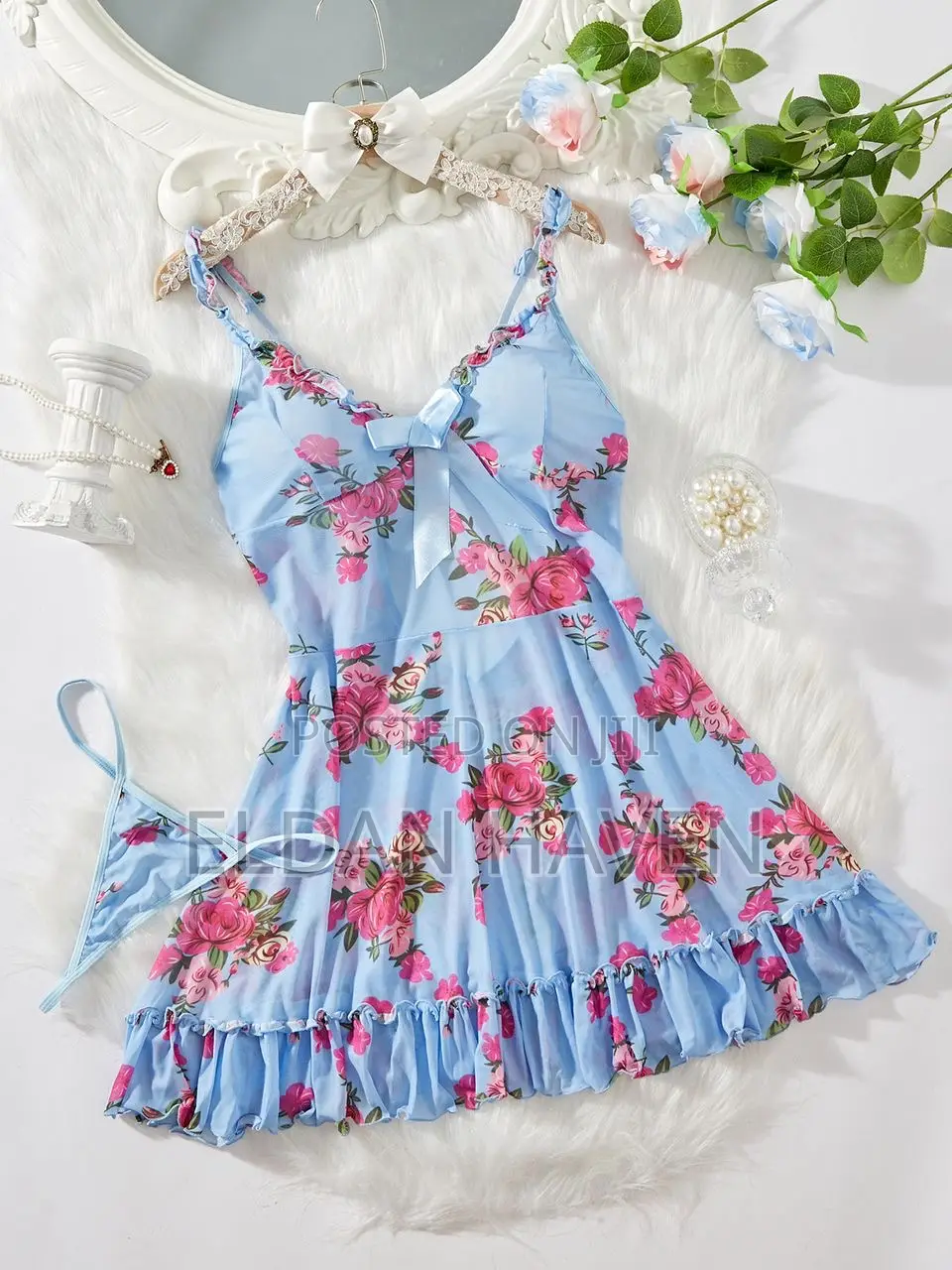 Beautiful Flowers Night Wear