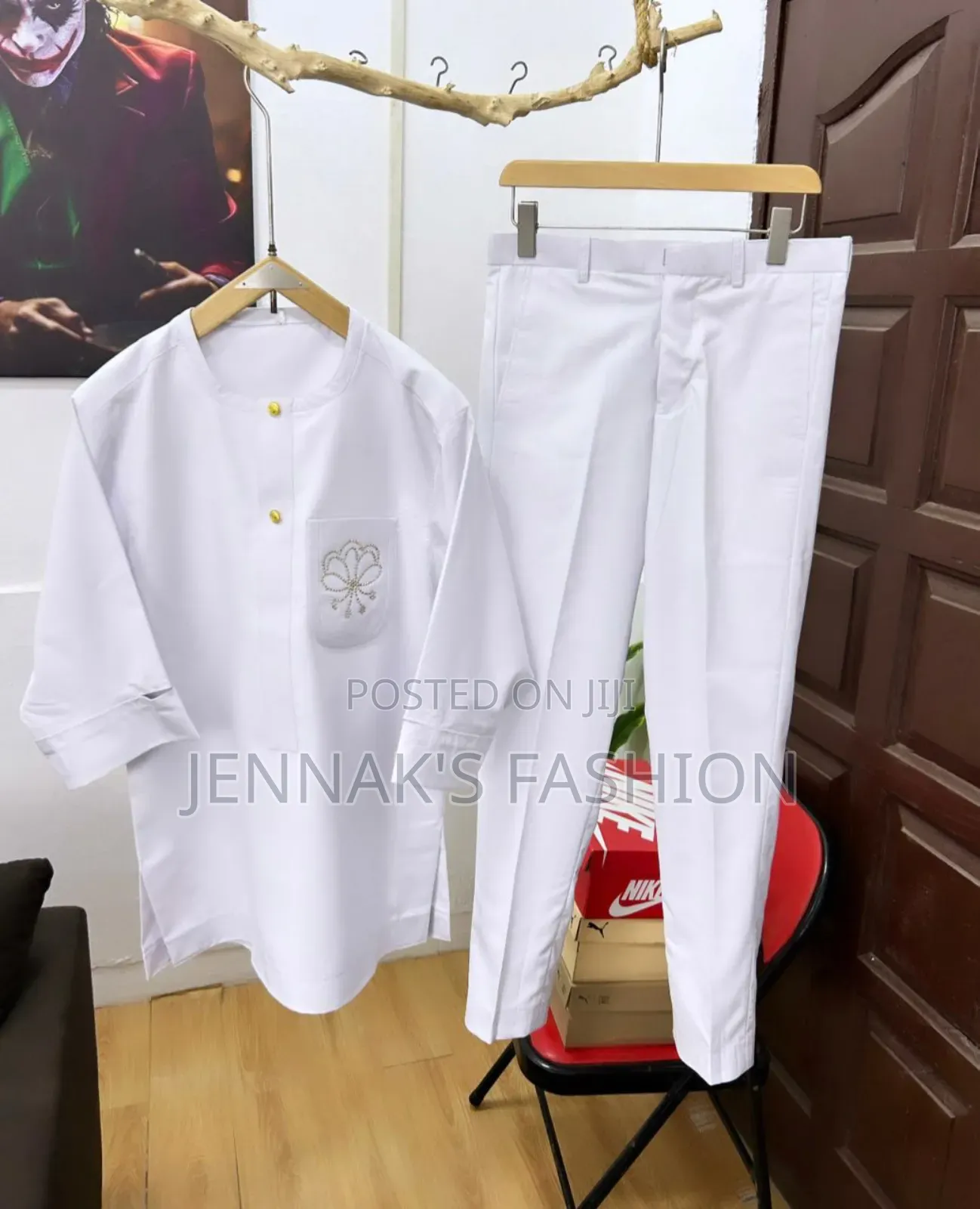 All White Men's Unique Kaftan
