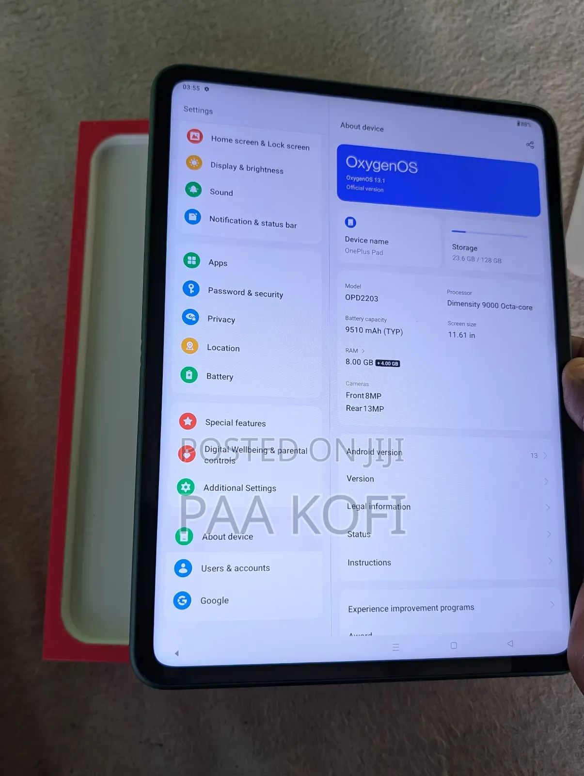 New OnePlus Pad 128 GB Gray