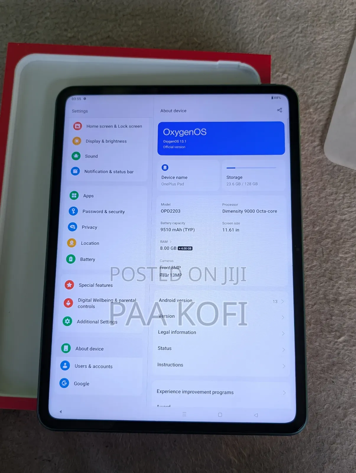 New OnePlus Pad 128 GB Gray